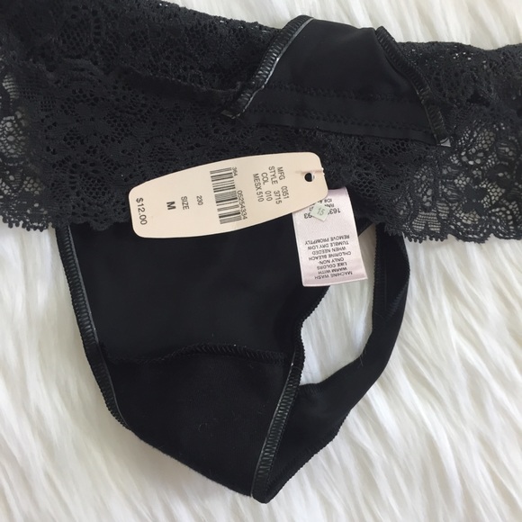 Victoria’s Secret Angels Black Lace Low Rise Thong - Picture 6 of 6